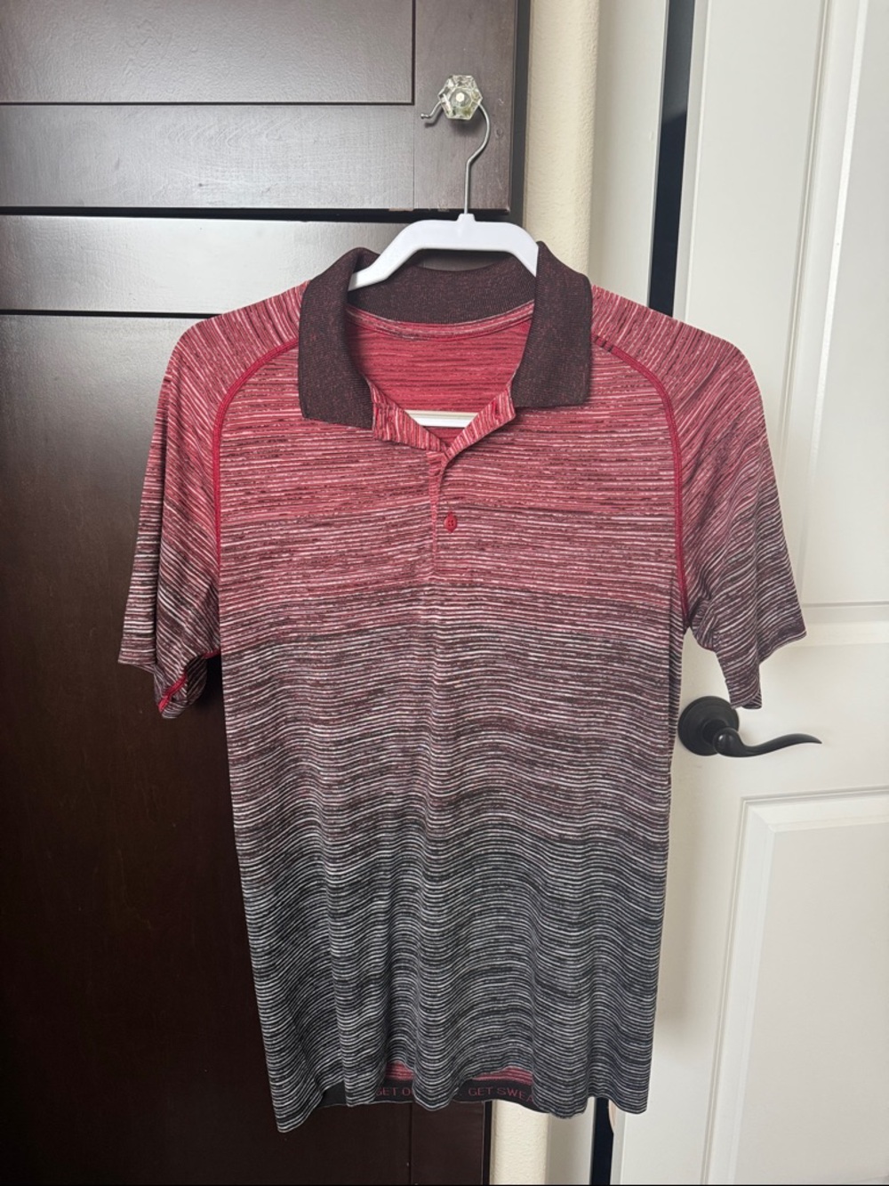 Lululemon Gradient Red to Black Polo Shirt